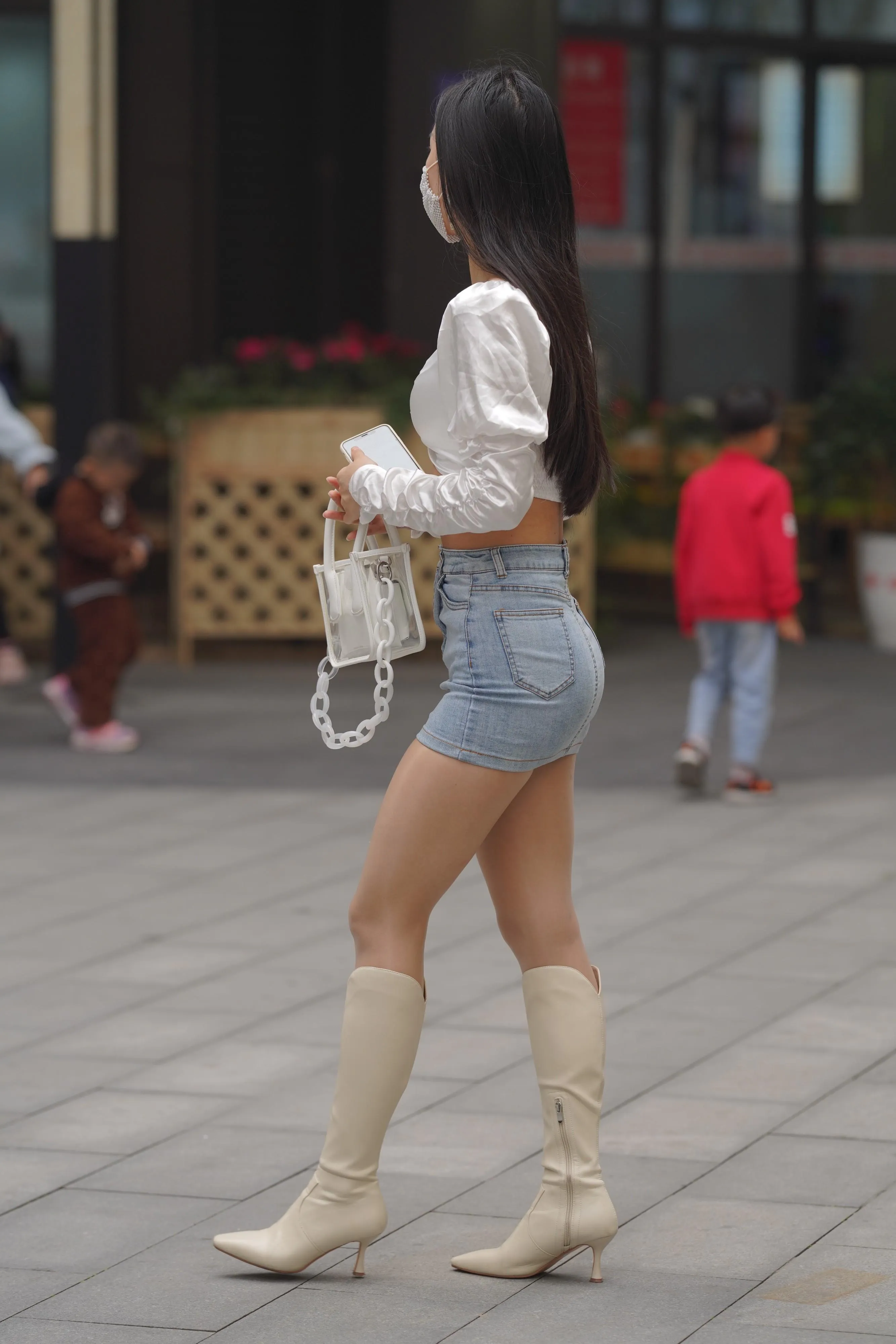 魔镜街拍 NO.170 凯恩街拍摄影-牛仔裙小姐姐 [304P]插图6